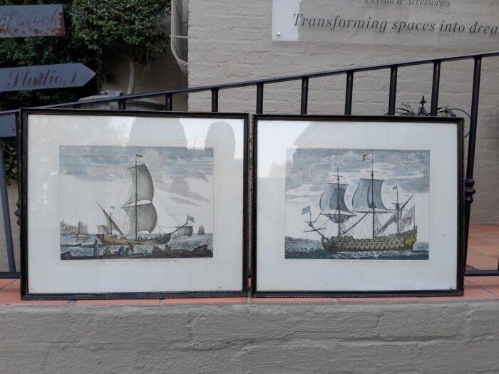 A Pair Of 20th Century French Engraving And Watercolour - Image 2