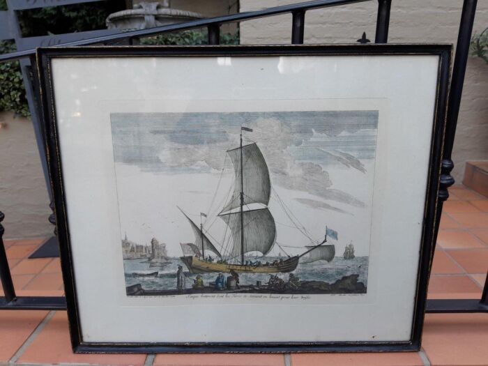 A Pair Of 20th Century French Engraving And Watercolour - Image 3