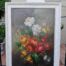 A Signed Floral Oil on Canvas in Cream Frame