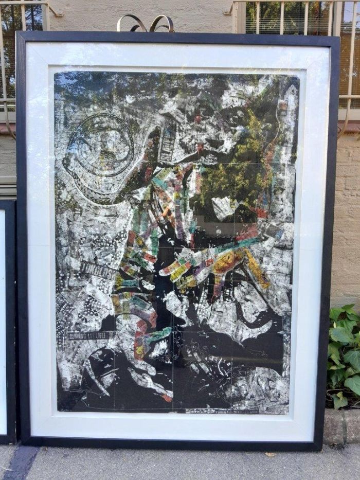 A 20th Century Set Of Three Large Framed Abstract Compositions By Darryl Betz - Image 4