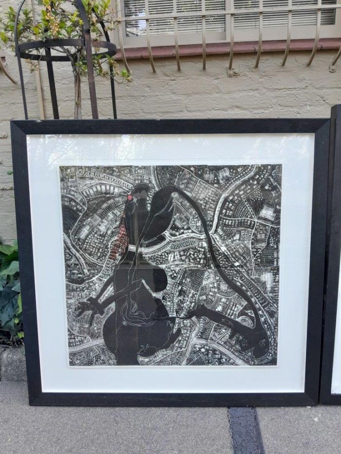 A 20th Century Set Of Three Large Framed Abstract Compositions By Darryl Betz - Image 6