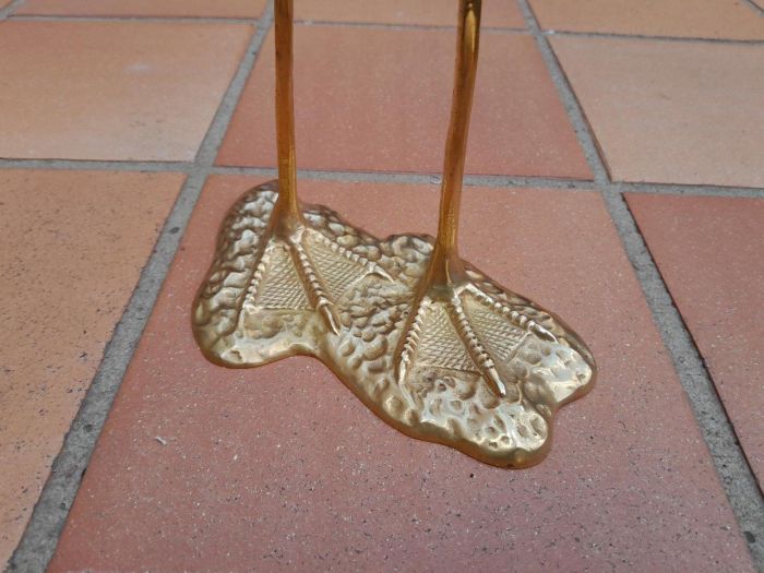 A 20TH Century Decorative For Floor or Table Pair of Brass Flamingos - Image 7