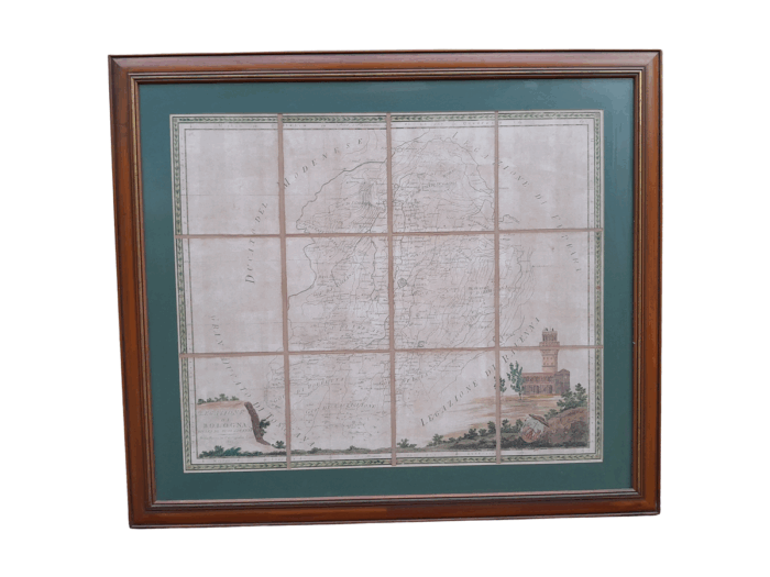 An Antique Circa 1821 Large Geographical Map by Oliveri Bernardino