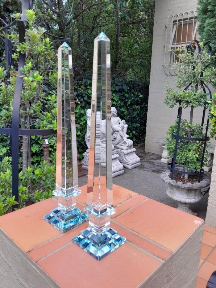 A Pair Of Decorative Crystal Obelisks - Image 3