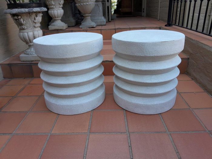 A Pair Of Cement Side Tables - Image 2