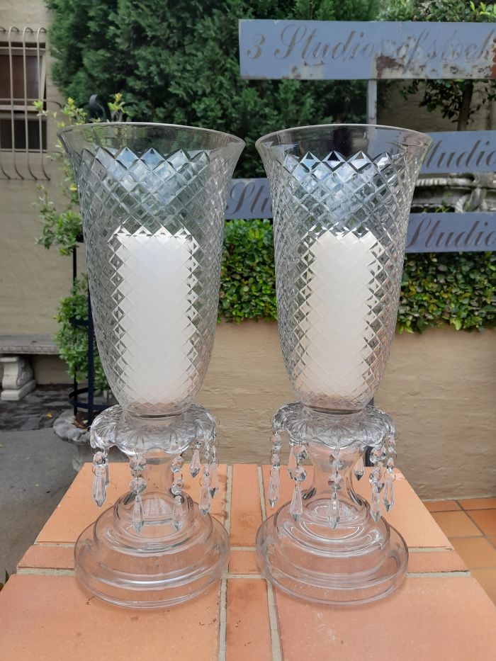 A Pair Of French Style Candle Holders With Candles - Image 3