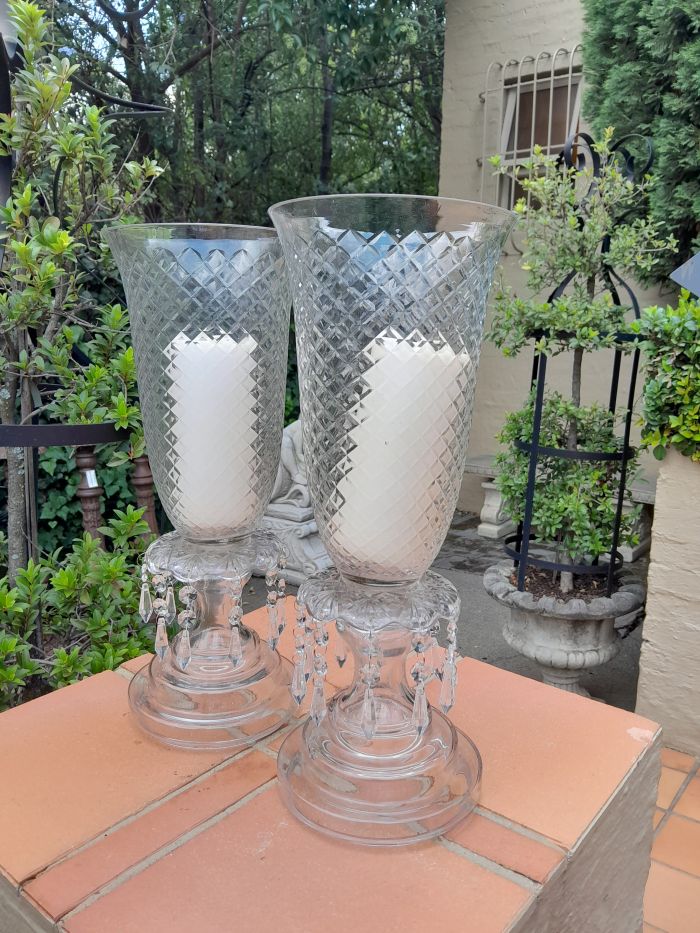 A Pair Of French Style Candle Holders With Candles - Image 5