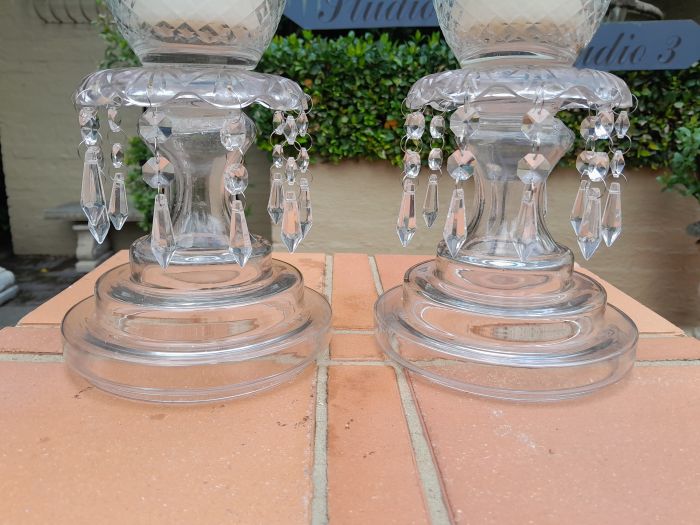 A Pair Of French Style Candle Holders With Candles - Image 6