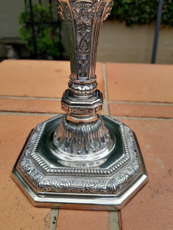 A Set Of Three Christofle Silver Plate Candelabras Comprising A Pair Of Two Arm Candelabras And A Single Four Arm Candelabra - Image 8