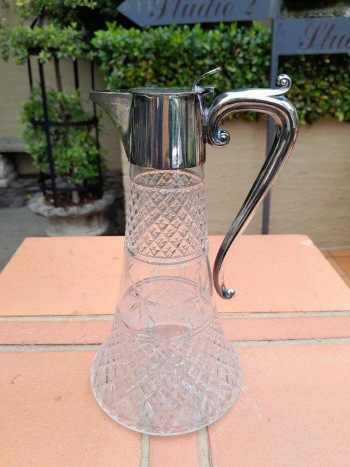 An Antique Crystal and Silver Plated Claret Jug - Image 2