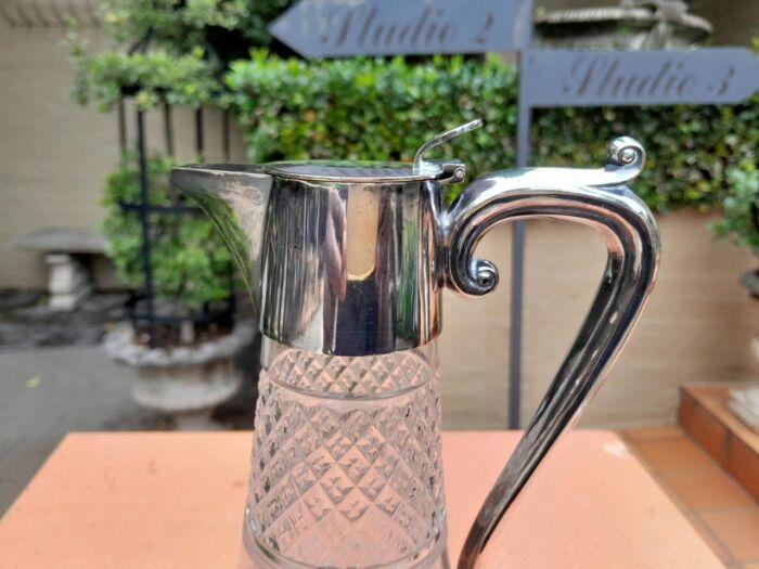 An Antique Crystal and Silver Plated Claret Jug - Image 4