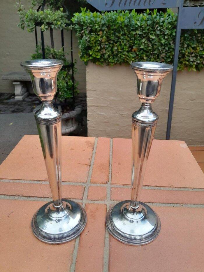 A 20th Century Silver Pair Of Candlesticks / Holders  (773 grams) - Image 2