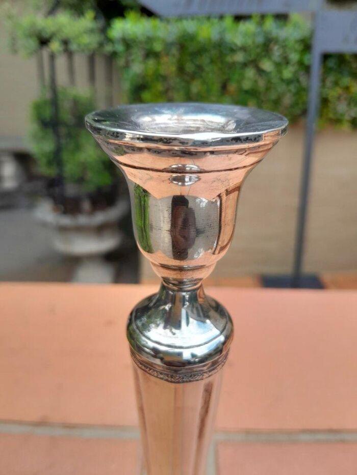 A 20th Century Silver Pair Of Candlesticks / Holders  (773 grams) - Image 4