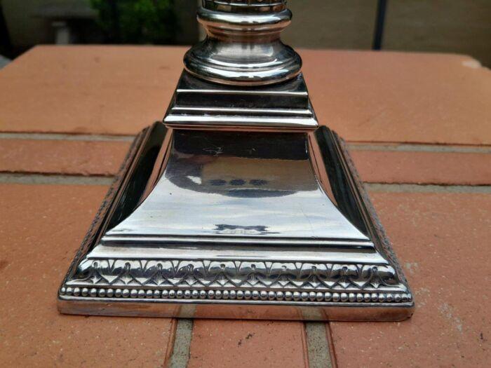 An Antique 19th Century Pair of Corinthian Candlesticks / Holders - Image 5