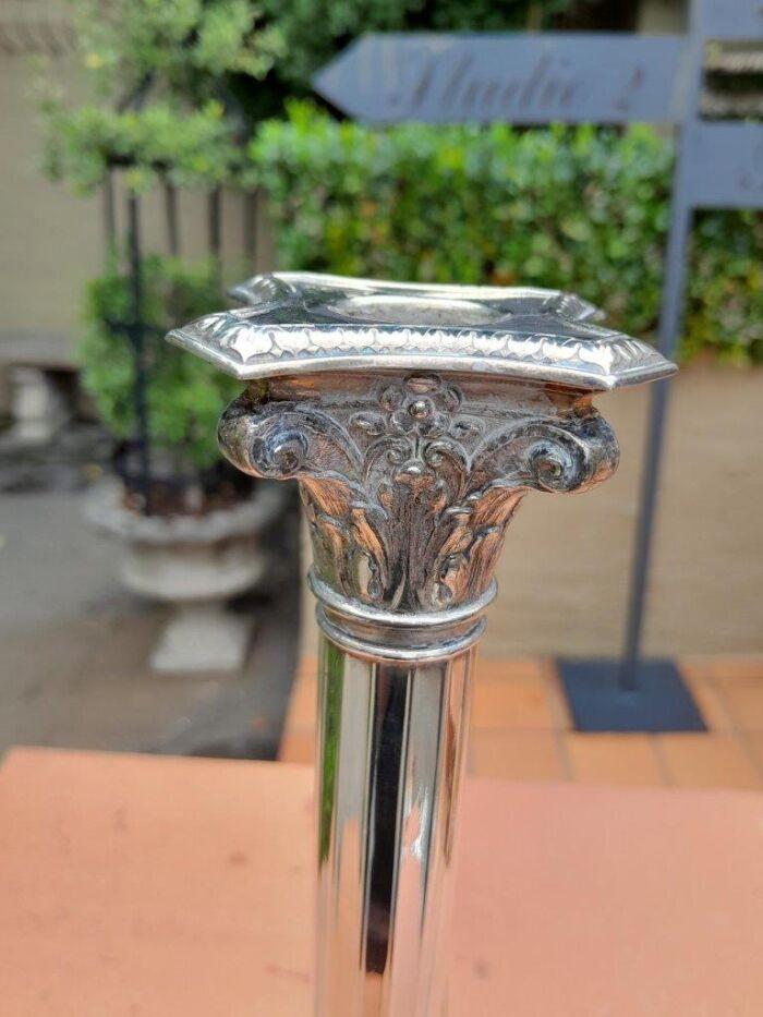 An Antique 19th Century Pair of Corinthian Candlesticks / Holders - Image 6