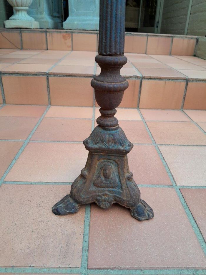 A 20th Century Pair of Cast Iron Candle Holders / Sticks - Image 5