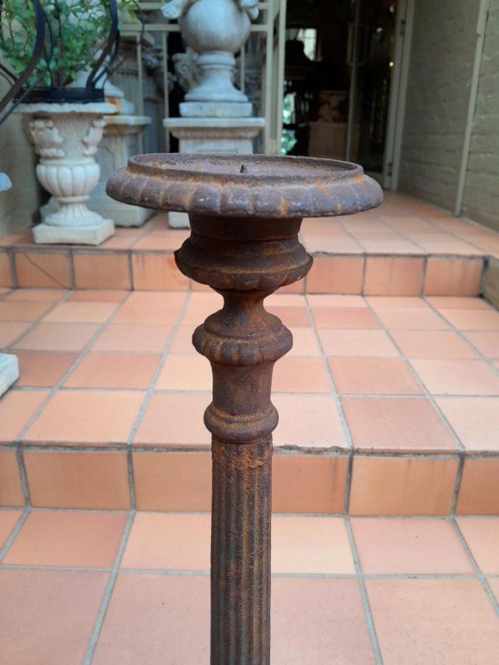 A 20th Century Pair of Cast Iron Candle Holders / Sticks - Image 6