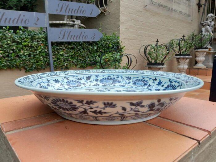 A 20th Century Peony  Blue And White Bowl Of Large Proportion - Image 2