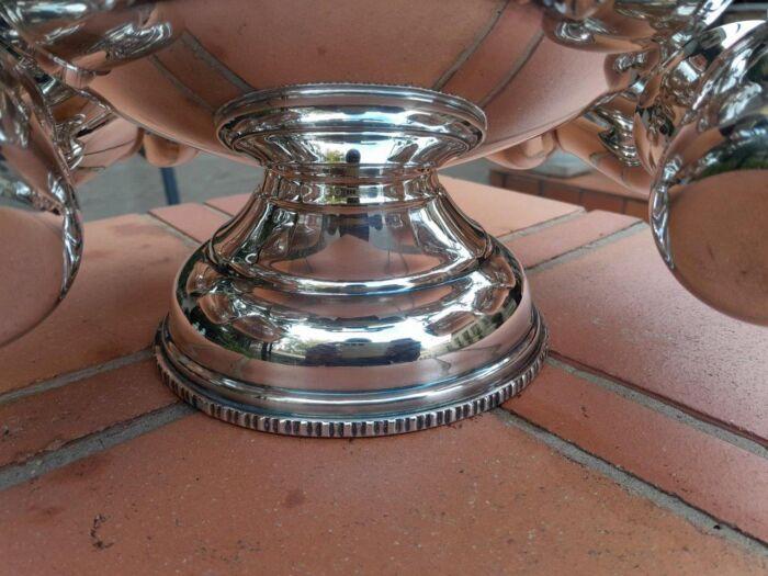 A 20th Century Silver-Plate Punch Bowl With Ladle And Eight Cups - Image 7
