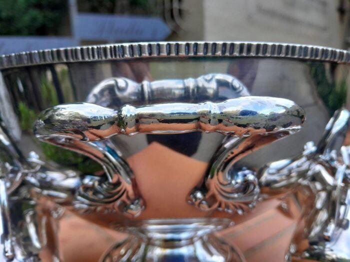 A 20th Century Silver-Plate Punch Bowl With Ladle And Eight Cups - Image 9