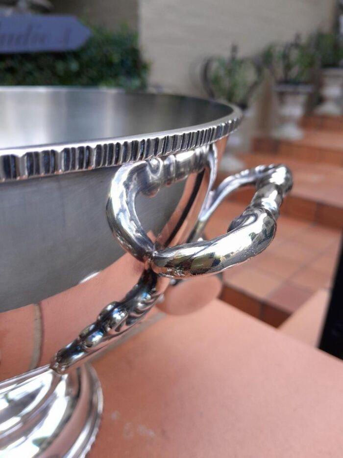 A 20th Century Silver-Plate Punch Bowl With Ladle And Eight Cups - Image 10