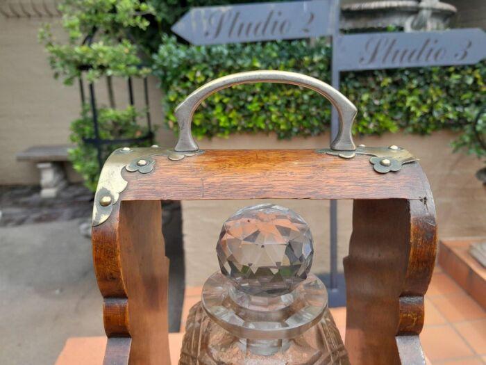 An Antique Victorian Tantalus With A Crystal Decanter And Key - Image 7