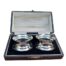 An Antique Circa 1924 George V  Birmingham Pair Of Silver Napkin / Serviette Rings In Original Box Engraved With Mom And Dad  Silver 31 Grams