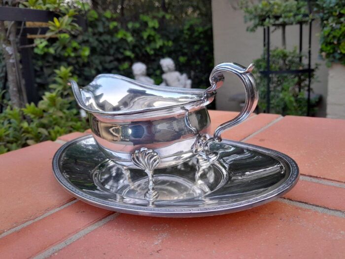 A 20th Century Sheffield Silver Plate Gravy / Sauce Boat With Matching Underplate By Mappin & Webb - Image 4