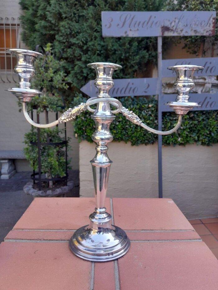 A Silver Plate Candelabra With Sconces Weighted - Image 2