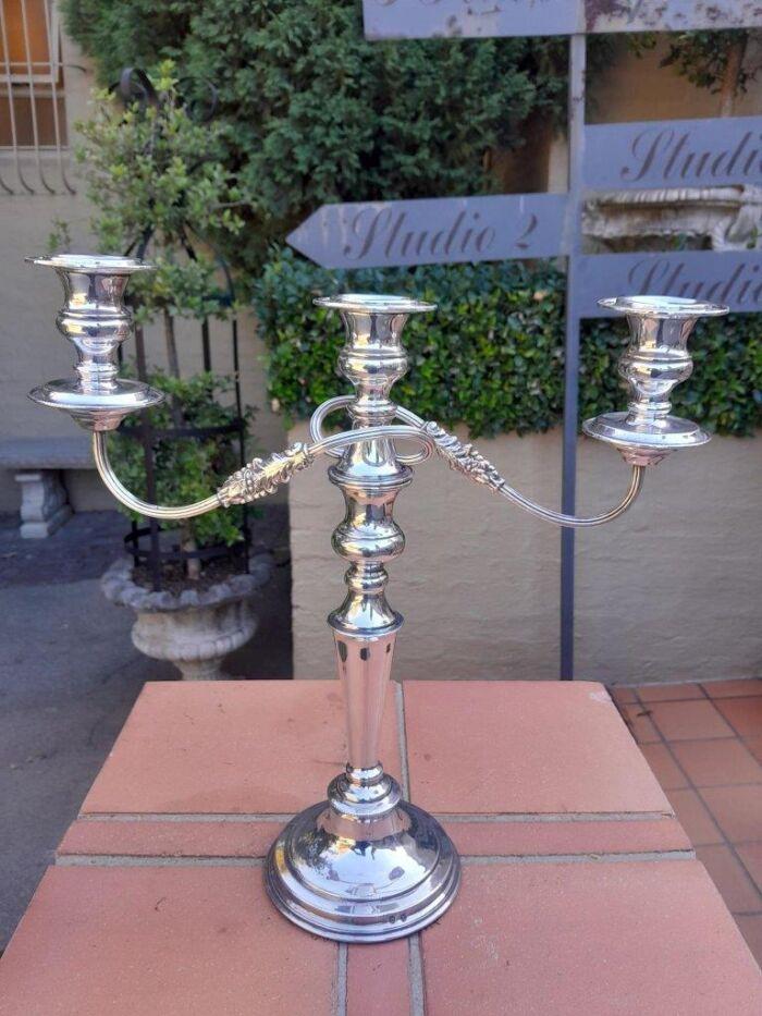 A Silver Plate Candelabra With Sconces Weighted - Image 3