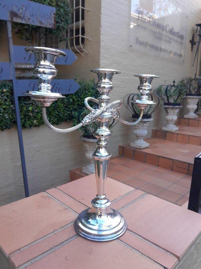 A Silver Plate Candelabra With Sconces Weighted - Image 4