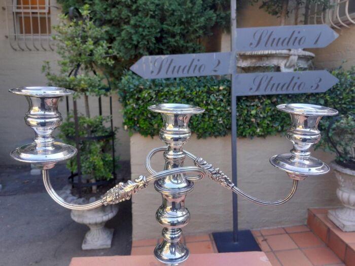 A Silver Plate Candelabra With Sconces Weighted - Image 6