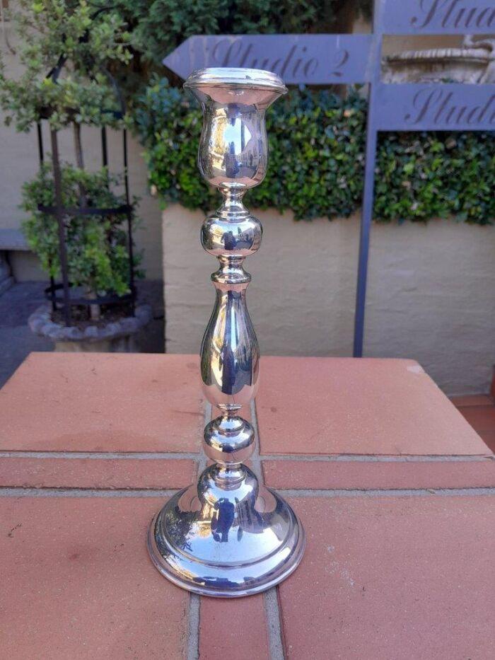 A 20th Century English Pair Of Silver Plate Candle Sticks - Image 4