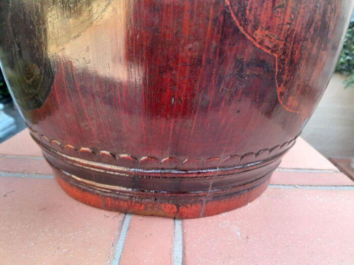 An Antique Chinese /  Qing Dynasty Ebonized Wooden Barrel - Image 6