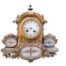 An Antique 19th Century French Gilt Metal Clock With Pendulum And Key In Working Condition
