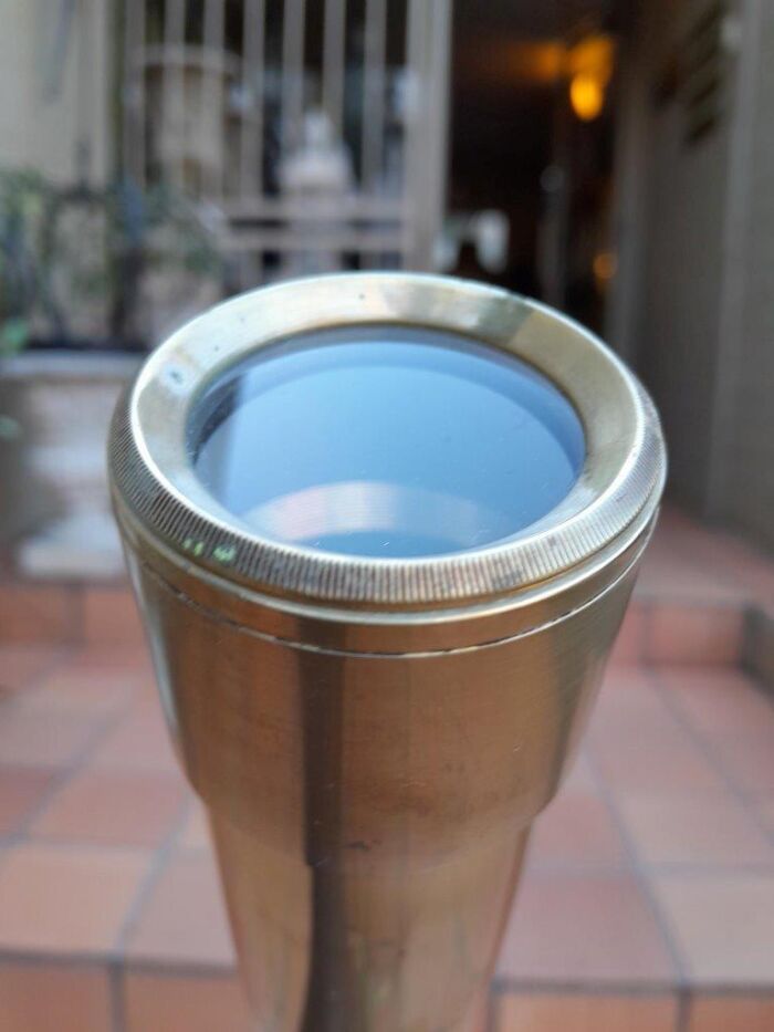 An Antique Brass Table Top Telescope On Tripod Base - Image 6