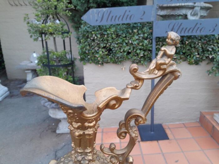 An Antique 19th Century Pair Of Revival Style Gilt Metal Ewers Of Large Proportions - Image 7