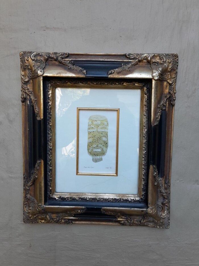 A 20th Century Ornately Framed Mask Signed - Image 2