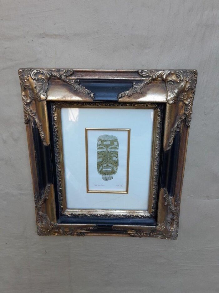A 20th Century Ornately Framed Mask Signed - Image 3