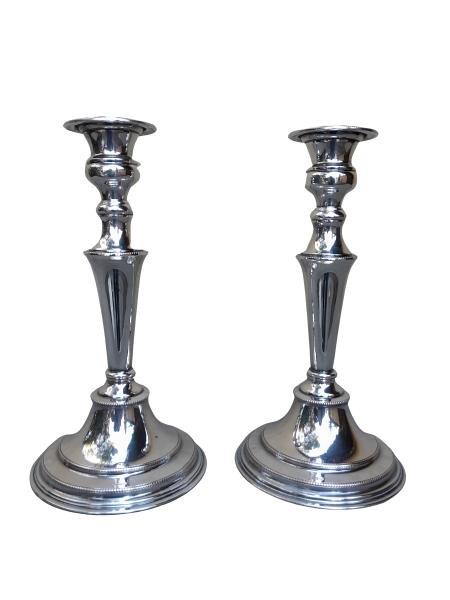 A 20th Century Pair Of Electroplate Candlesticks