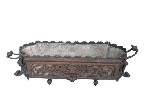 A 20th Century Victorian Style Heavy Wrought Iron Jardiniere /  Planter