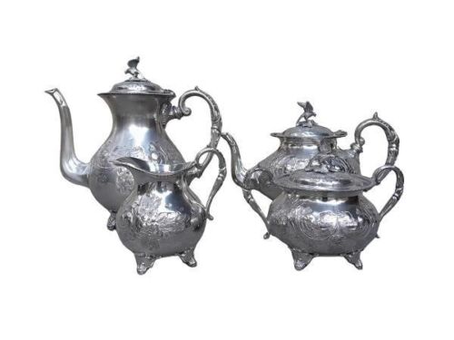 An Antique 19th Century John Turton Victorian Silver Plated Tea / Coffee Set