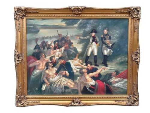 A Large French Style Framed Oil On Canvas Depicting Napoleon