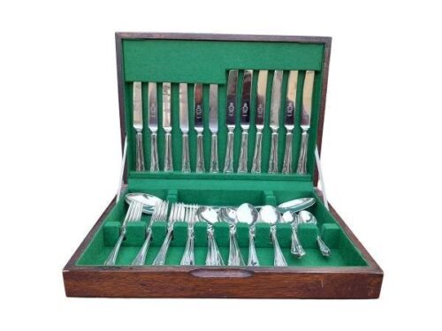 A 20th Century Cased Set Of Forty Four Piece Electroplate Cutlery