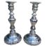 A Georgian Style Pair Of Silver-Plate Candlesticks/Holders