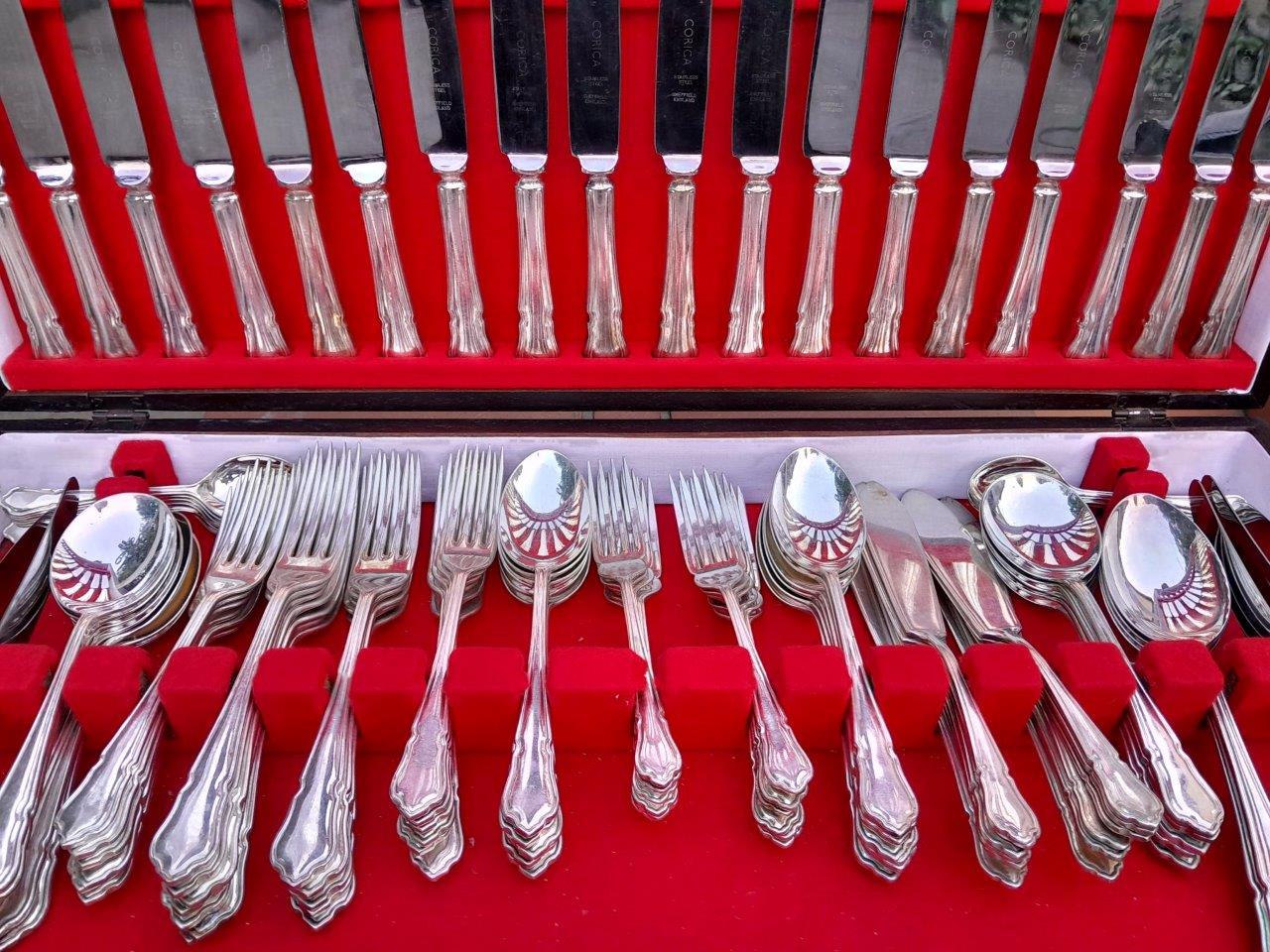 A Twelve Place Setting Of Corica Silver Plate Cutlery Comprising Twelve Each - Image 6