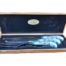 A Barrington House Carving Set With Porcelain Blue/White Handles In A Wood Box