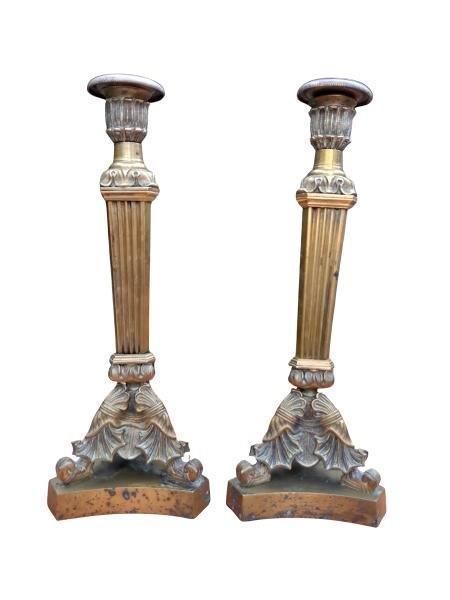A 19th Century French  Pair Of Ormolu Candlesticks