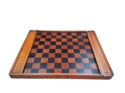 A French Circa Early 1900s Walnut And Ebony Complete Draughts Set