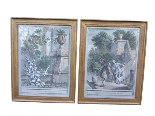 A 20th Century Pair Of French Style Water Colour Photolithographs
